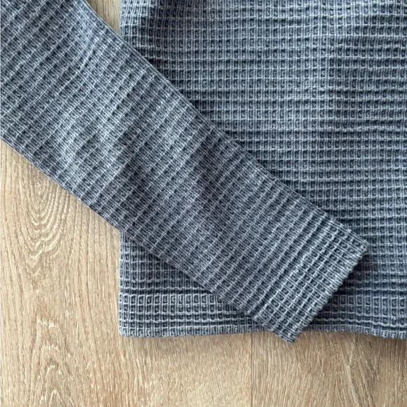 Aura Charcoal Waffle Knit Long Sleeve Top - Picture 2 of 2